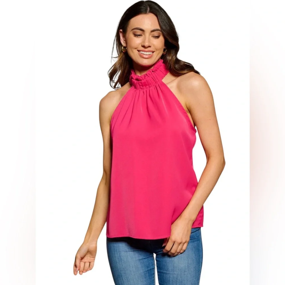 RUFFLE RADIANCE HALTER TOP
Fuchsia - Picture 4 of 6